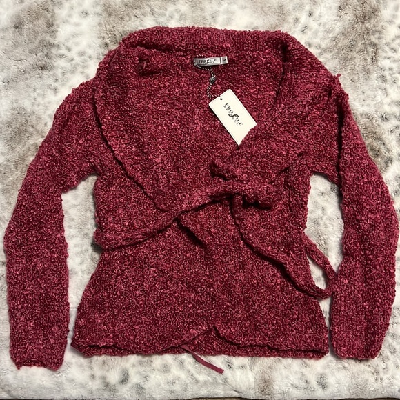 NWT Boucle Fabric Wrap Cardigan Sweater - Picture 4 of 6